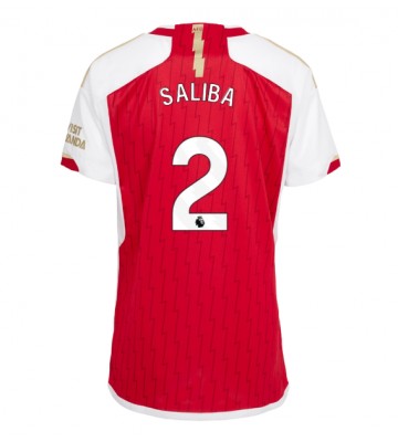 Arsenal William Saliba #2 Primera Equipación Mujer 2023-24 Manga Corta